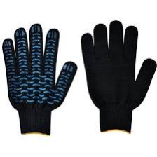 Перчатки х/б с ПВХ черные