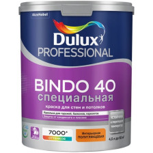 Краска Bindo 40 специальная для стен и потолков полуглянцевая (4,5л) Dulux
