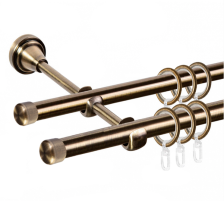 Карниз Grace 2-рядный D19/19 (труба гладкая/гладкая) Антик 1,6м