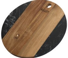 Доска разделочная круглая 26х1,2см черный мрамор Linea ACACIA 93-AC-1-03