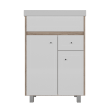 Тумба с раковиной Милена -50 дуб, 2 двери (50х80х43)