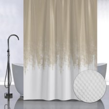 Штора для ванной комнаты 180х180см САНАКС БЕЖЕВЫЙ ПЕРЕХОД, с тиснением, без колец 05-03