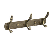 Вешалка 3 крючка BRIMIX на усиленной планке, бронза 563-В