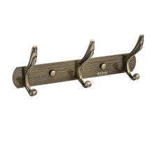 Вешалка 3 крючка BRIMIX на усиленной планке, бронза 563-В