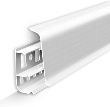 Плинтус Идеал Деконика с кабель-каналом белый 2,2 м 55 мм