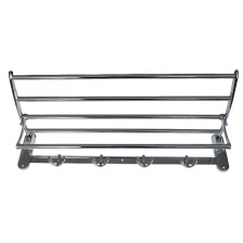 Полка для полотенец с опорой двойная складная нерж/хром 008