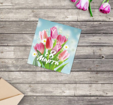 Открытка мини С 8 марта 7х7см 2757638