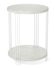 Стол журнальный SHT-СТ33-1 белый муар/бетон лофт