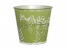 Кашпо металл 16х15,3см зеленое