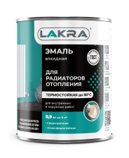 Эмаль алкидная для радиаторов белая полуматовая (0,9кг) Лакра