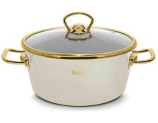 Кастрюля эмалированная 5,2 л RASHEL GRAND кремовый R0926