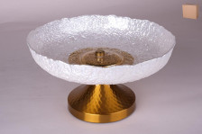 Ваза сервировочная 26,5 см на ножке, стекло 7106