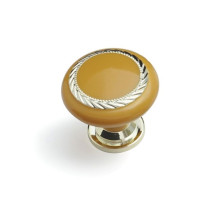 Ручка-кнопка К4 бежевый+золотой