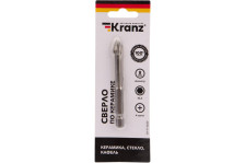 Сверло по стеклу и керамике 8мм Kranz 4грани шестигранный хвостовик KR-91-0650