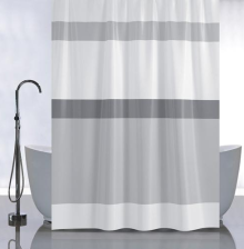 Штора для ванной комнаты 180х180см САНАКС ПОЛОСЫ горизонтальные, без колец 01-98