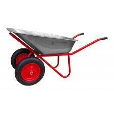 Тачка строительная двухколесная 110л/250кг красная Лесоторговая пневмоколесо 4.00-8 D20
