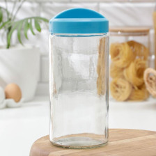 Банка для сыпучих продуктов 1,5 л ФОНАРЬ "Avena" голубая лагуна 475-994