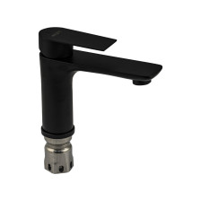 Смеситель для раковины однорычажный МАГНУС/MAGNUS 9448 черный/нерж сталь