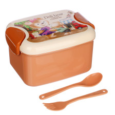 Ланч-бокс 500 мл ложка, вилка Медвежата 829-204