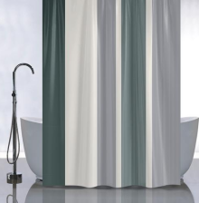 Штора для ванной комнаты 180х180см САНАКС ПОЛОСЫ вертикальные, без колец 01-99