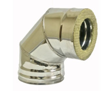 Колено-сэндвич нержавеющий (430/0,5+нерж) 80х160 90 Градусов