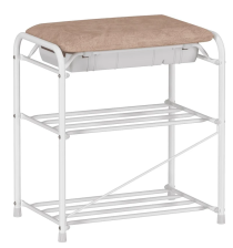 Подставка для обуви "Альфа 13" с сиденьем и ящиком Белый