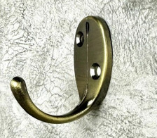 Крючок мебельный одинарный 2025 бронза