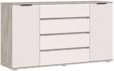 Комод Марвэл 2 двери 4 ящика (1600) Кашемир/Дуб крафт серый