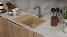 Мойка из искусственного камня 640х505 песочный 17761/29