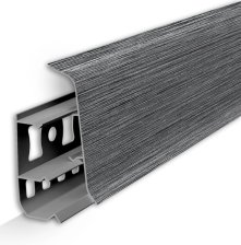 Плинтус Идеал Деконика с кабель-каналом алюминий темный 2,2 м 55 мм