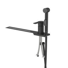 Смеситель с гигиеническим душем с установкой на унитаз MILARDO Tidy 001BL00M08 черный матовый