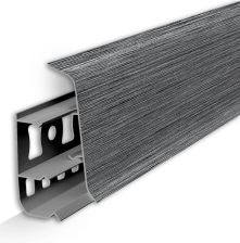 Плинтус Идеал Деконика с кабель-каналом алюминий темный 2,2 м 55 мм