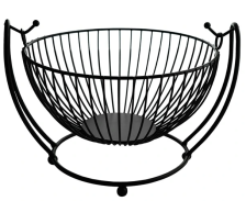 Фруктовница/конфетница 27см LENARDI металл черный 401-071