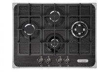 Стол бытовой газовый ПВГ 2231-01 Р39 (67х52,5х10см)(цвет:черный с рисунком "дерево", стекло)