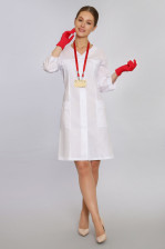 Халат медицинский 213 тиси белый размер 52/170-176 3/4 рукав пуговицы