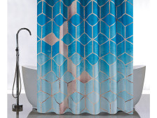 Штора для ванной комнаты 180х180см САНАКС КУБЫ голубые, без колец 01-89