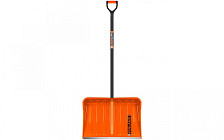 Лопата снеговая пластик "FINLAND ORANGE" 550х385 с чёрным черенком, 1731-Ч