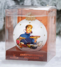 Украшение новогоднее Шар стекло 8см Девчата КУ-80-244108