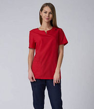 Блуза медицинская X117 тиси красный/темно-синий 931 размер 44/164 Capriz