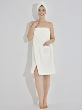 Набор для сауны женский махровый KARNA ELENA кремовый