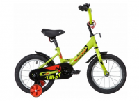 Велосипед NOVATRACK 14" TWIST зеленый, тормоз ножной, крылья короткие, полная защита цепи