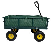 Тележка садовая 4-х колёсная GCM250 с сетчатым металлическим поддоном + ПВХ поднос 97х51х26