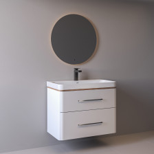 Тумба с раковиной Перл -80 подвесная, белая