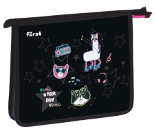 Папка для тетрадей А5 1отд Disco Lama пластик, на молнии