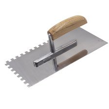 Гладилка нержавеющая с буковой ручкой 125х270мм зуб 8 27-0-008