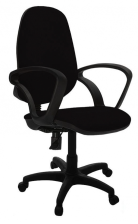 Кресло "Комфорт" (Ткань, Мебельная, ТК-1(черный), ПВМ, PL 600, чарли, ролик ст)