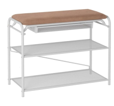 Подставка для обуви "Гранада 23В_НБК" с сиденьем и ящиком нубук Белый