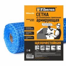 Сетка армированная стеклотканевая 10х10мм, 100смх50м синяя FIBERON SMF 221T