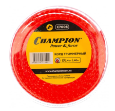 Леска CHAMPION 2,4 мм х40 м витой квадрат C7006