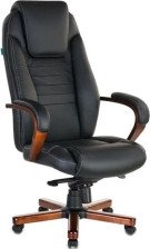 Кресло Бюрократ KE-1023WALNUT (кожа, черный)